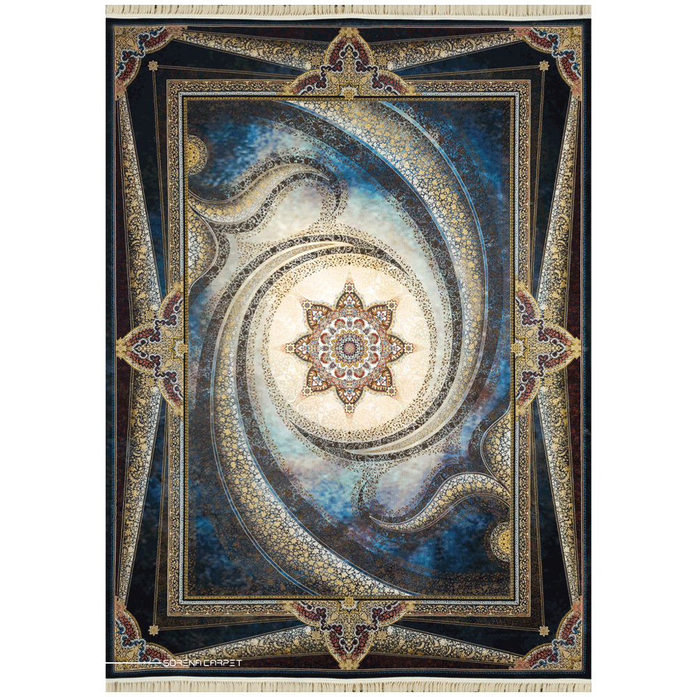 فرش ماشینی 1000 شانه طرح اختصاصی کهکشان وینتیج